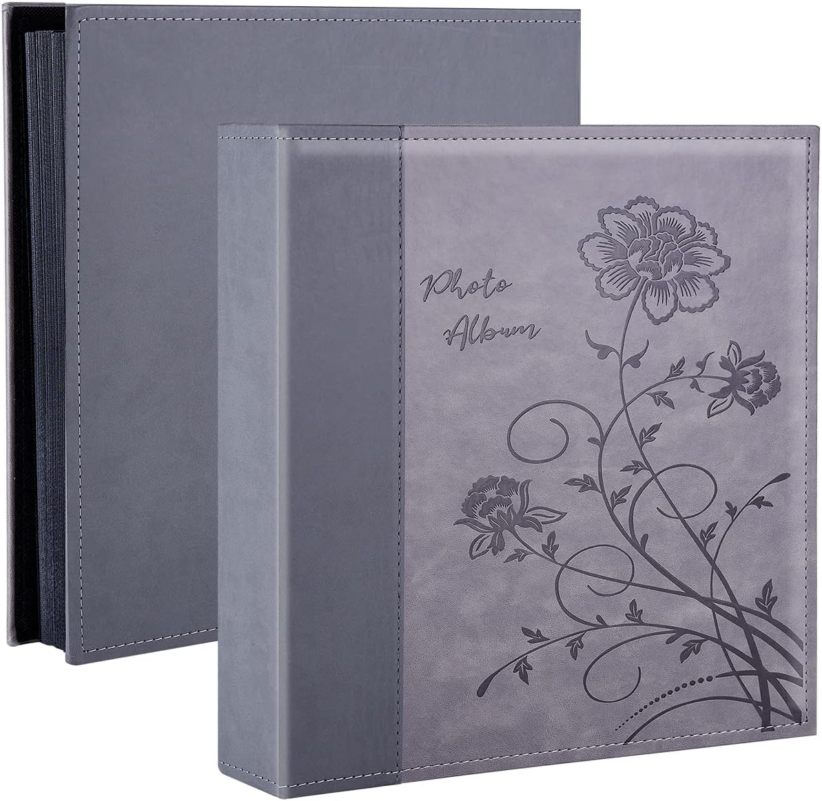 Artmag Photo Picutre Album 4x6 500 Photos, Extra Large Capacity Leather Cover Wedding Family Photo Albums Holds 500 Horizontal and Vertical 4x6 Photos(Grey), 500 Pockets