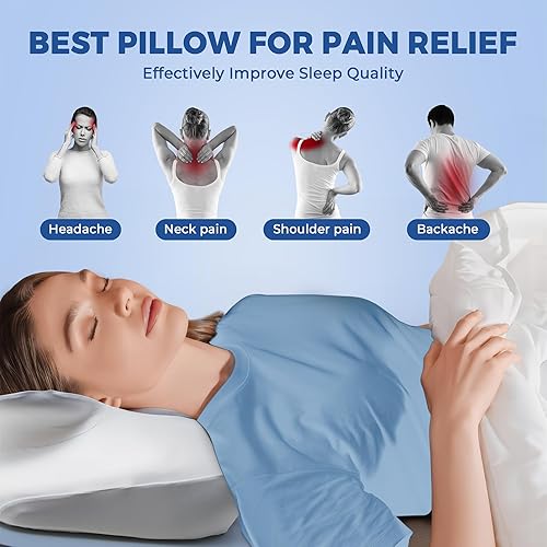 Miniatura 4 de Almohada cervical para el cuello, almohada ergonómica de enfriamiento de apoyo contorneado para alivio del dolor cervical y cuello cervical,