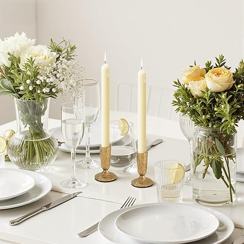 Miniatura 5 de Juego de 2 candelabros de latón antiguo hechos a mano de hierro fundido para bodas, mesa de comedor, centro de mesa, fiestas, atemporal, vintage,