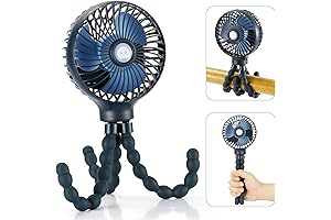 snawowo Mini Handheld Personal Clip-On Fan, Baby Stroller Fan, Car Seat Fan