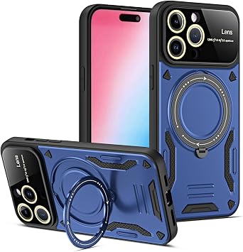 ZORSOME for Tecno Spark 20 Pro 4G Military Grade Protective Case,Magnetic Bracket Stand Shockproof Full Protective Case for Tecno Spark 20 Pro 4G,Blue