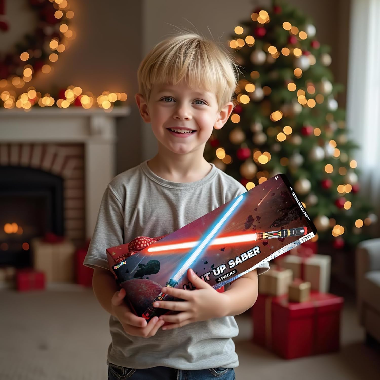 AuntyFey Light Up Saber for Kids Adults, Retractable Dark Light Up Saber for Adult Sword Kid Set, 4 Pack Toy Light Up Saber, Toy Light Sword for Kids Boy 3-8, Blue, Red, Purple Light Savers Party
