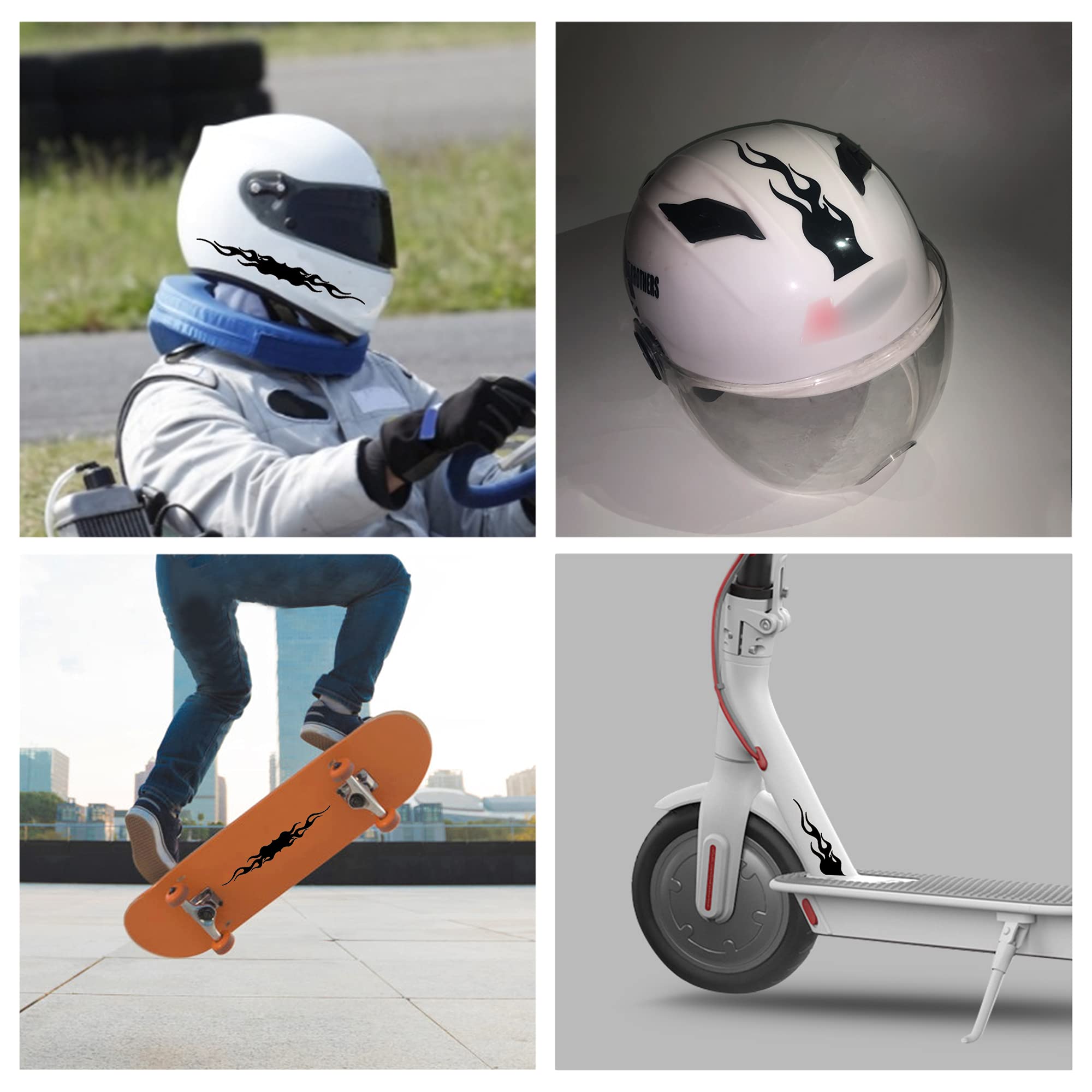 Adesivi Riflettenti A Fiamma - 4 Pezzi In Vinile Per Auto, Moto, Skate - Decorazione DIY - Foto 4