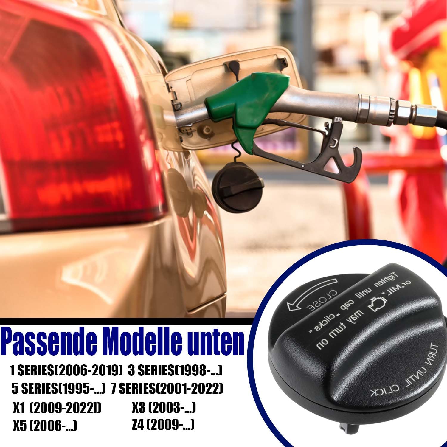 Tankdeksel met bevestigingsband, compatibel met BMW E90 E91 E92 F10 E39 E46 E87 F20 F30 F31 E60 E61 E84, Mini Cooper R57 F56 R55 R56, tanksluiting auto brandstoftankdop reserve-1611722 22391 Tankdeksel met bevestigingsband, compatibel met BMW E90 E91 E92 F10 E39 E46 E87 F20 F30 F31 E60 E61 E84, Mini Cooper R57 F56 R55 R56, tanksluiting auto brandstoftankdop reserve-1611722 22391