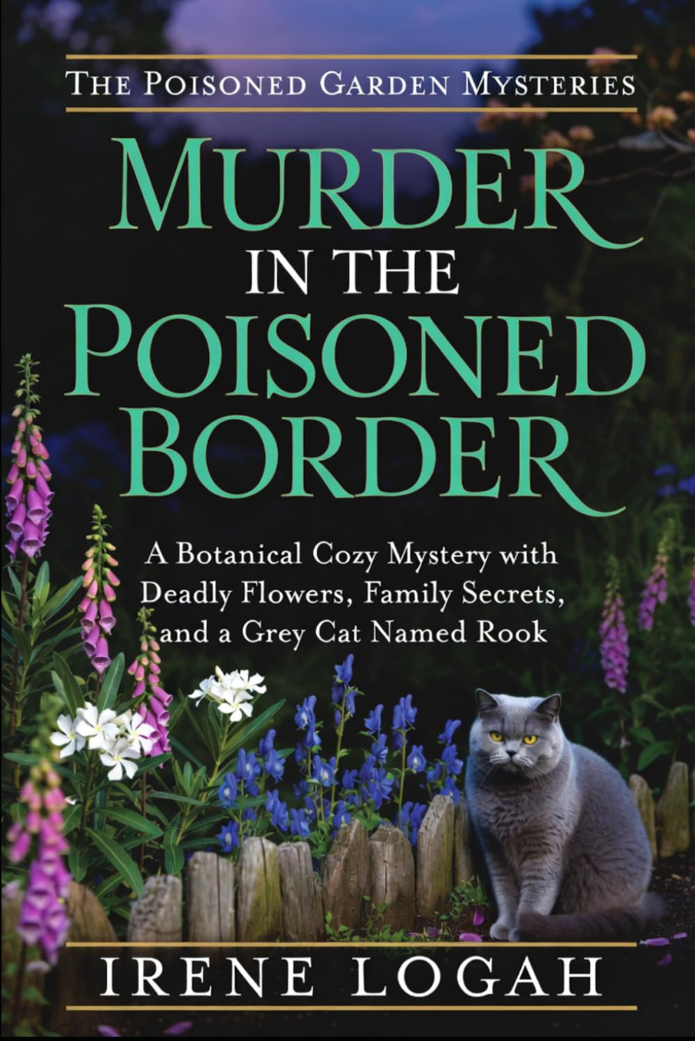 Murder in the Poisoned Border: A Botanical Cozy Mystery with Deadly Flowers, Family Secrets, and a Grey Cat Named Rook (The Poisoned Garden Mysteries)