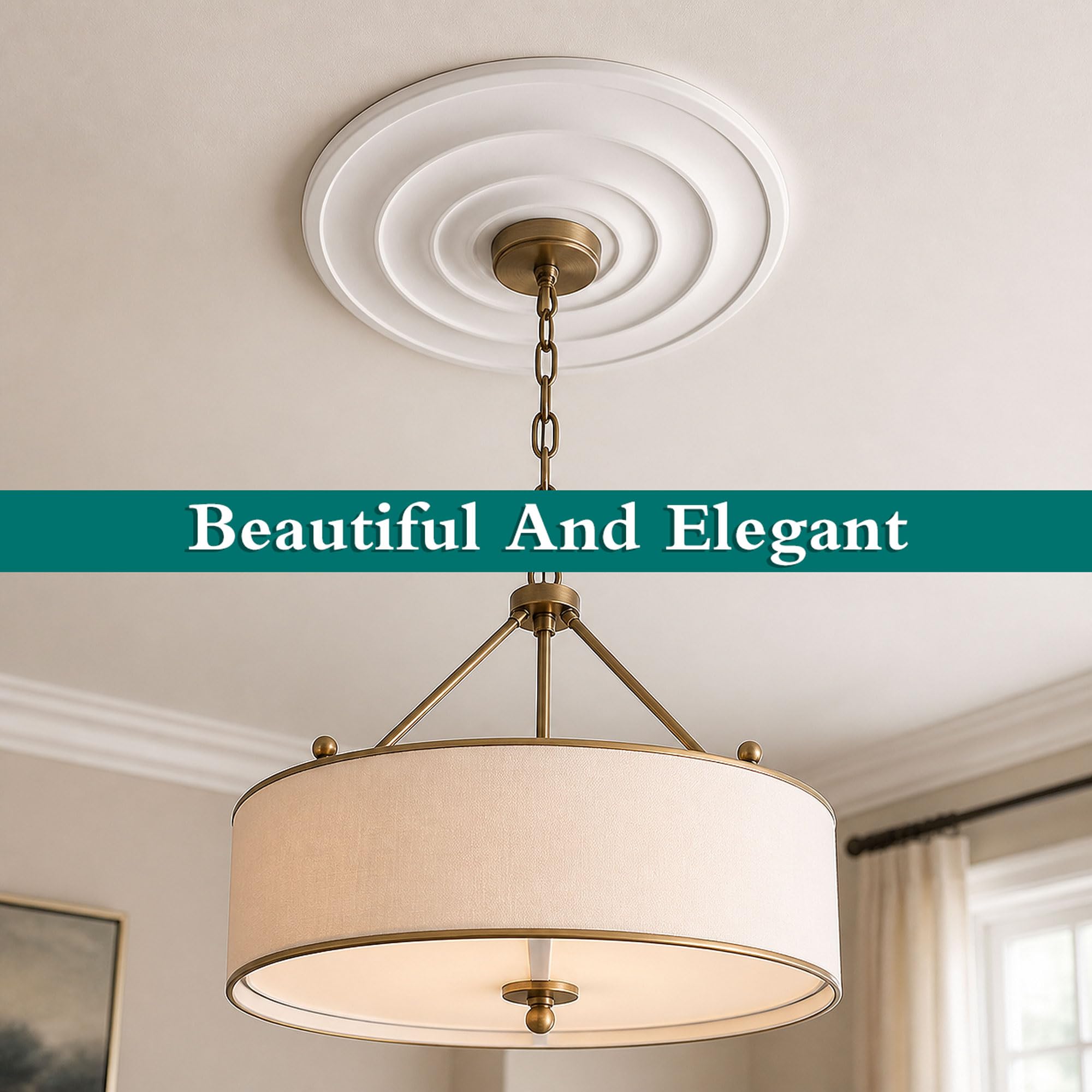 Rosone Decorativo per Soffitto,Rosone Lampadario Soffitto,Medaglione per Ventilatore da soffitto,Piastra Copertura Decorativa,Leggero,Stile Europeo,per lampadari,ventilatori a soffitto