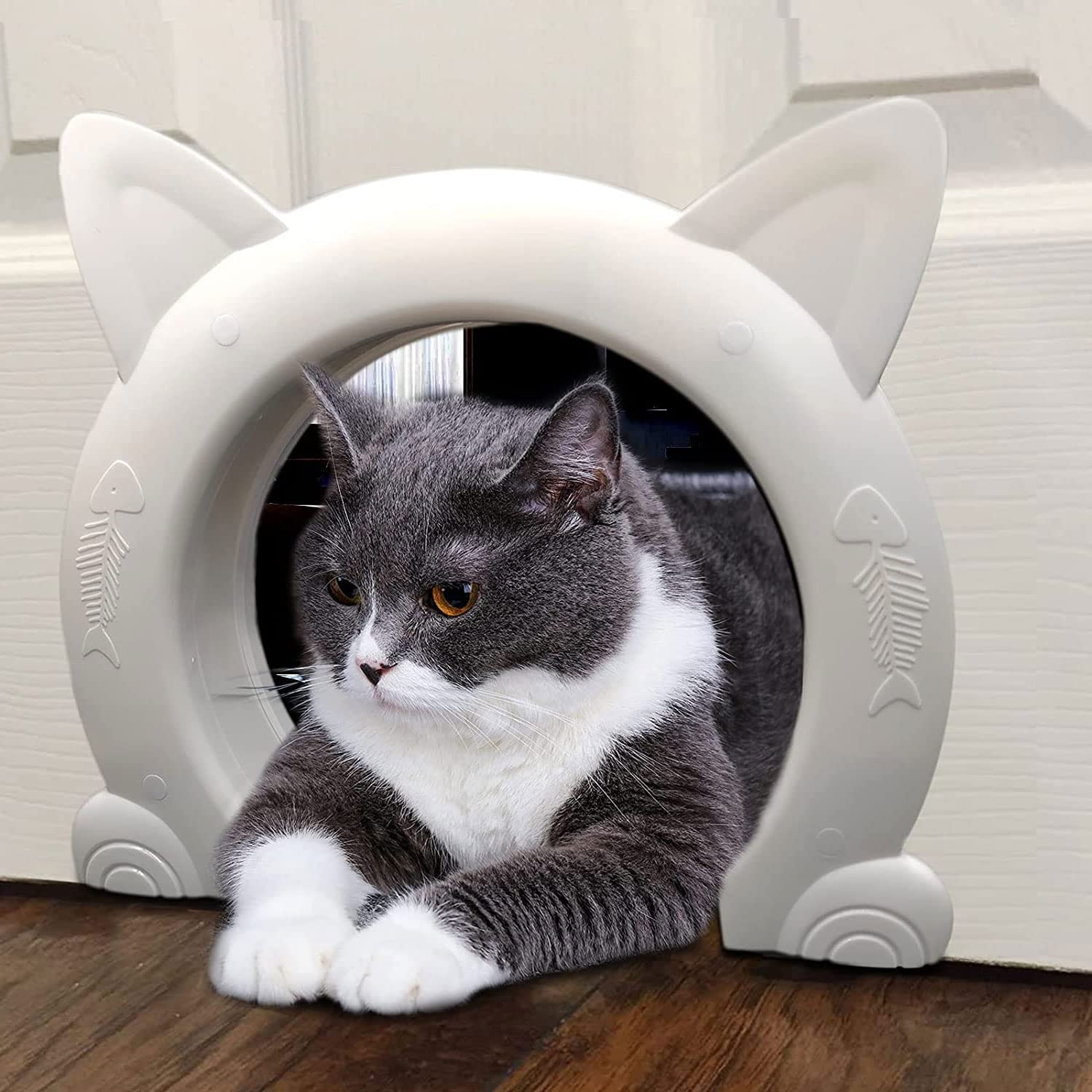 TERRIFI Interior Cat Door No-Flap Cat Door for Interior Door for Pets Up To 20 lbs Easy DIY Installation Secured Installation in Minutes No Training Needed 10.55""*2.45""*9.05"" (L)