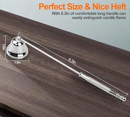 Miniatura 2 de GOSGOONE - Detector de velas, elegante extintor de velas con mango largo, con bisagras, accesorio para apagar la llama de la vela de forma segura,