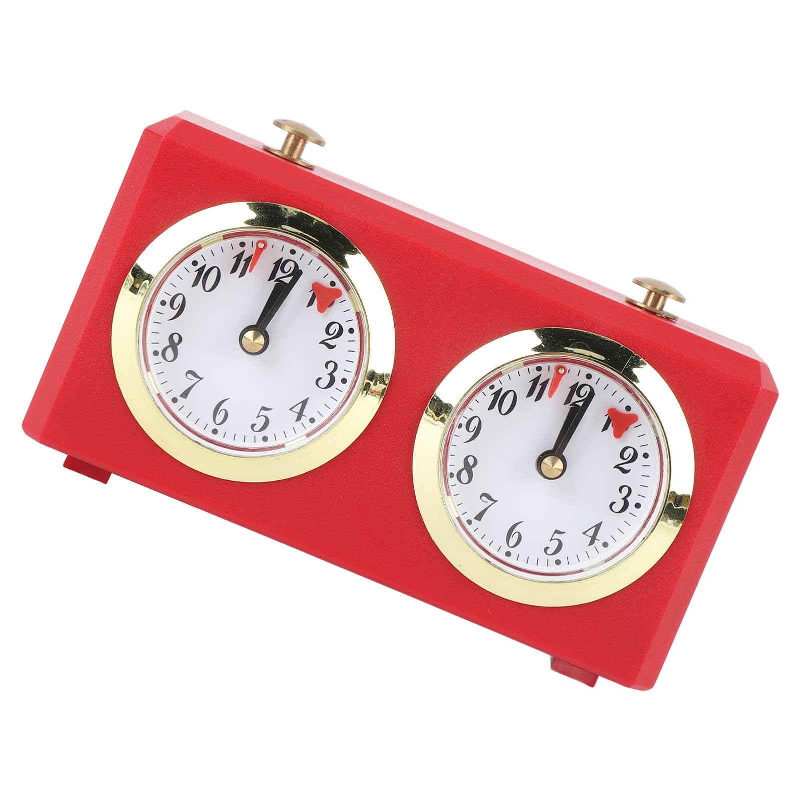 WOHPNLE Mechanical Chess Clock, Vintage Analog Chess Clock with Large Dials Wind Up Mechanism for Weiqi Competitions (Red)