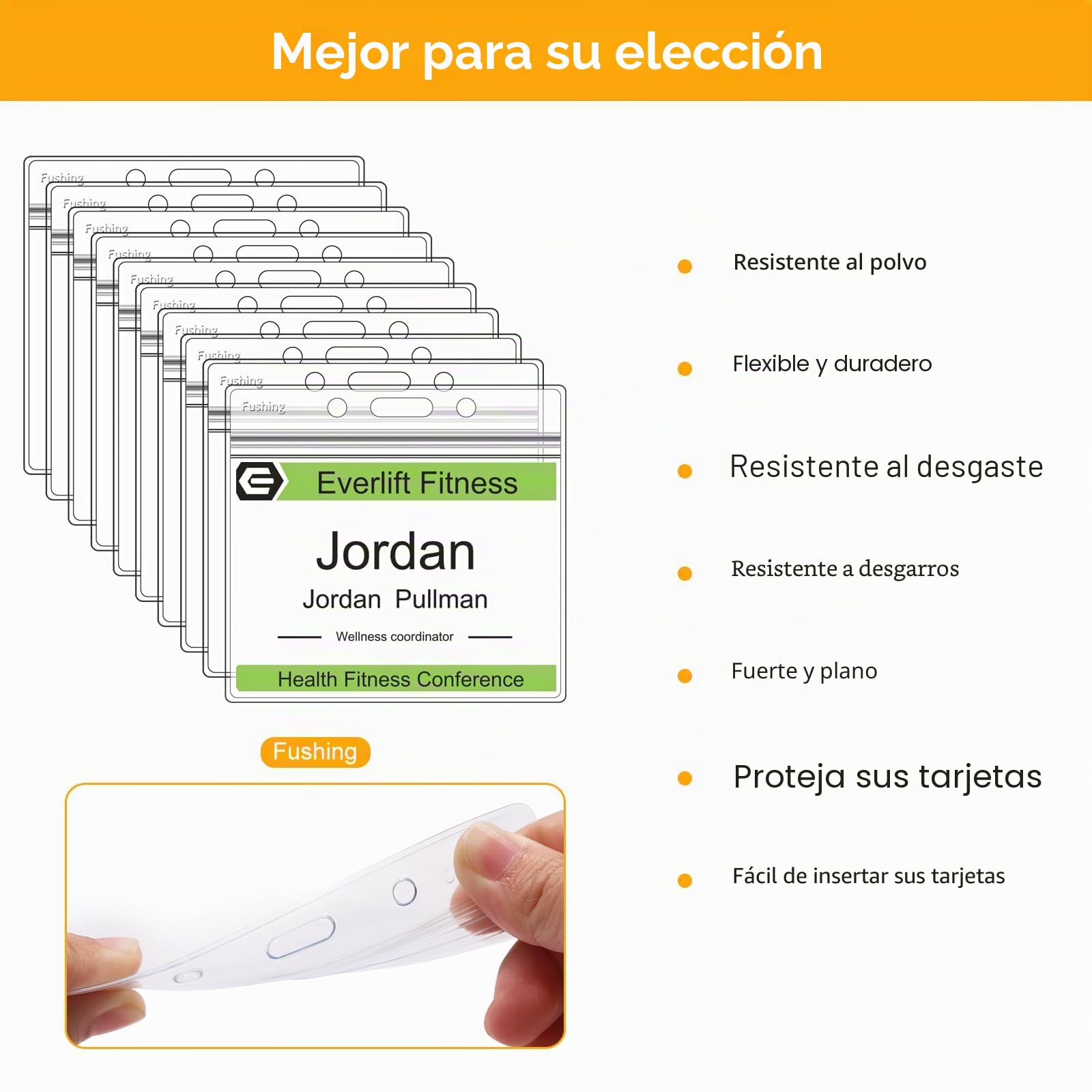 Fushing 50 Piezas Funda de Tarjeta,Estuche Para Tarjetas de Identificación,Soportes para Tarjetas de Horizontal de Plástico Transparente con Cremalleras Impermeables y Resellables (100x85)