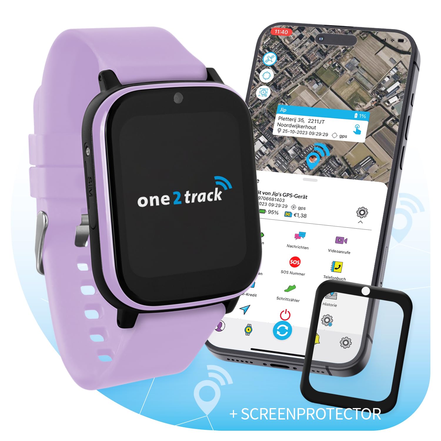 Kinder Smartwatch 1,44 Zoll Wasserdicht - Mit Ortung, Sprachanruf & Selfie-Kamera