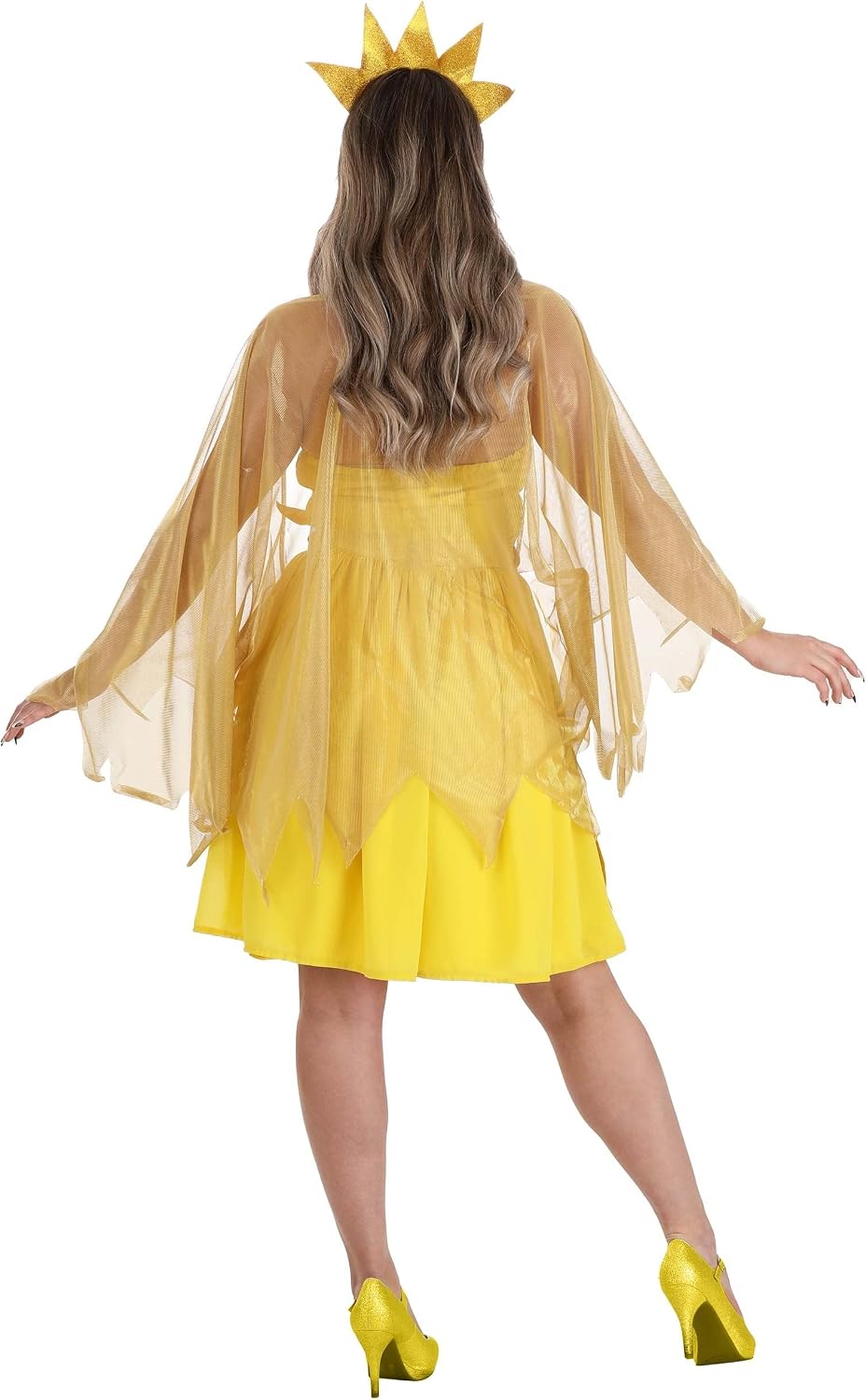 Sun Goddess Costume for Women - Halter Dress with Cape, Belt, and Headband