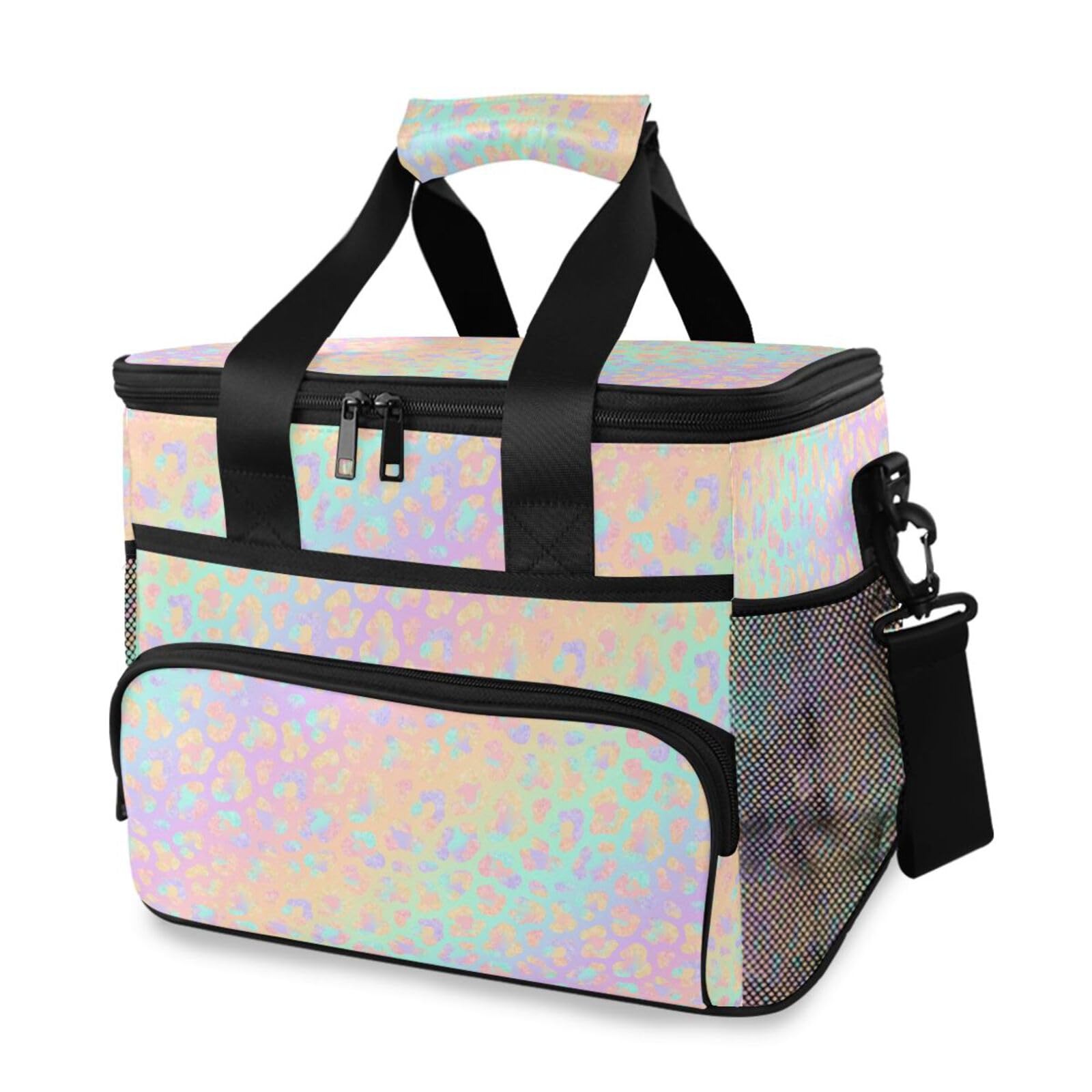 MNSRUU Sac isotherme avec bandoulière réglable Motif léopard