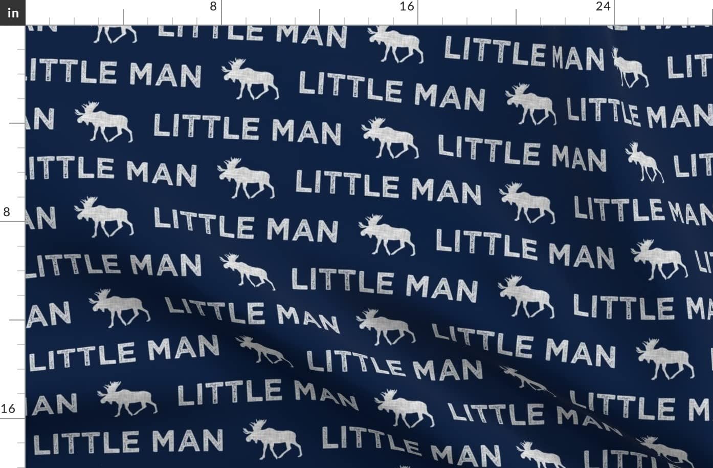 Spoonflower Fabric - Little Man Grey Navy Moose Elk Boy Woodland Printed on Organic Cotton Sateen Fabric by The Yard - Sewing Quilting Apparel Home Decor