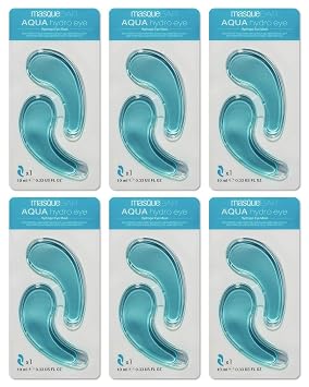 masque BAR AQUA HYDRO GEL Eye Blue Patch, Hydrating Under Eye Patches for Dark Circles & Puffiness, Cooling Gel Formula,Pack of 6