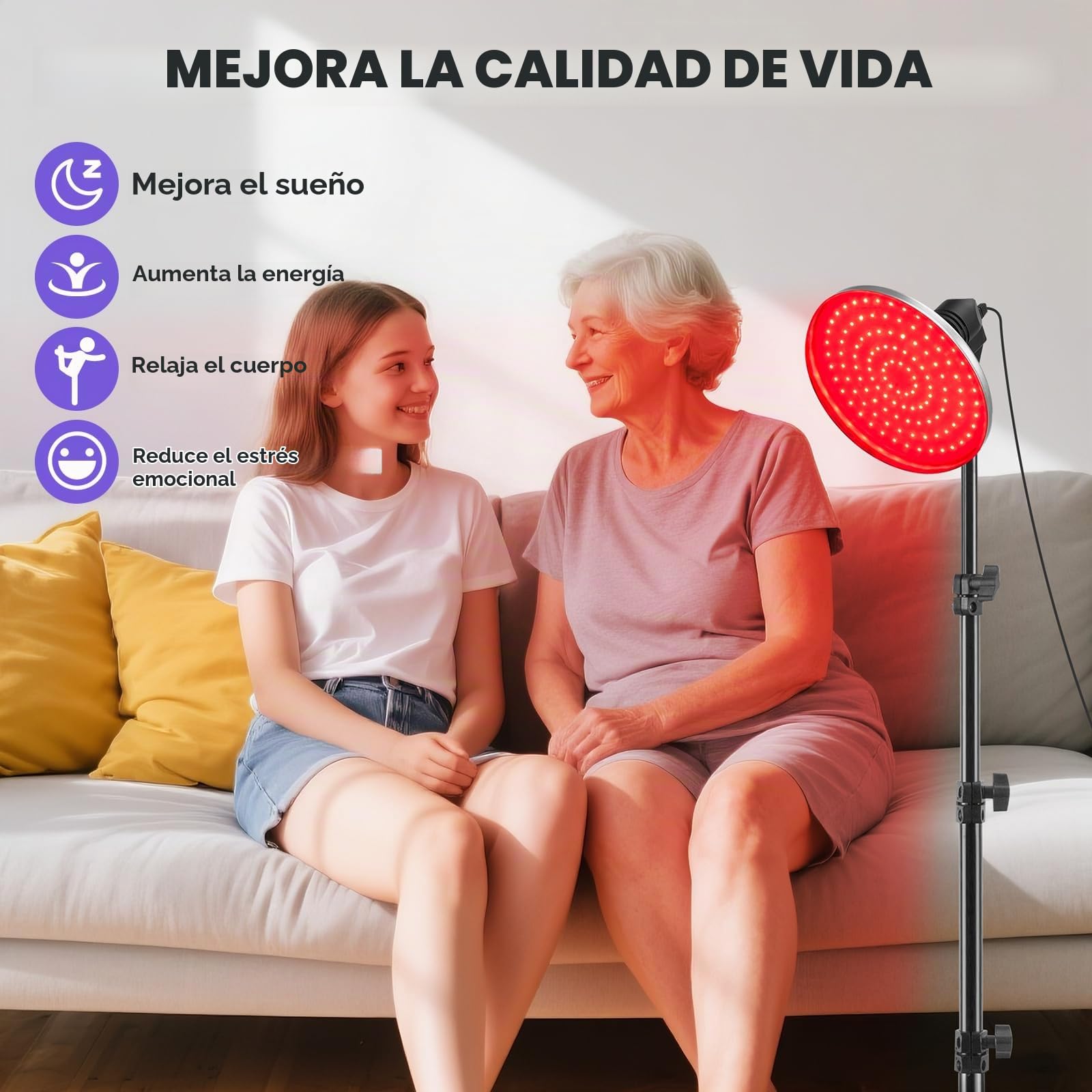 Lámpara infrarroja 660nm, 120 LED, temporizador