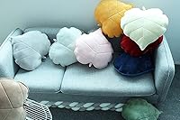 Vista 5 de Cyprinus Carpio Cojín de almohada para el hogar en forma de hoja 3D, almohada lumbar, almohada para el hogar, decoración de 20 x 20 pulgadas (verde)