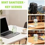 Vaporisateur d'assainissement des mains Power Mist - 1.3fl.oz Scent de menthe avec hydratant antibactérien porte-clés pour les voyages & Quotidien essentiel