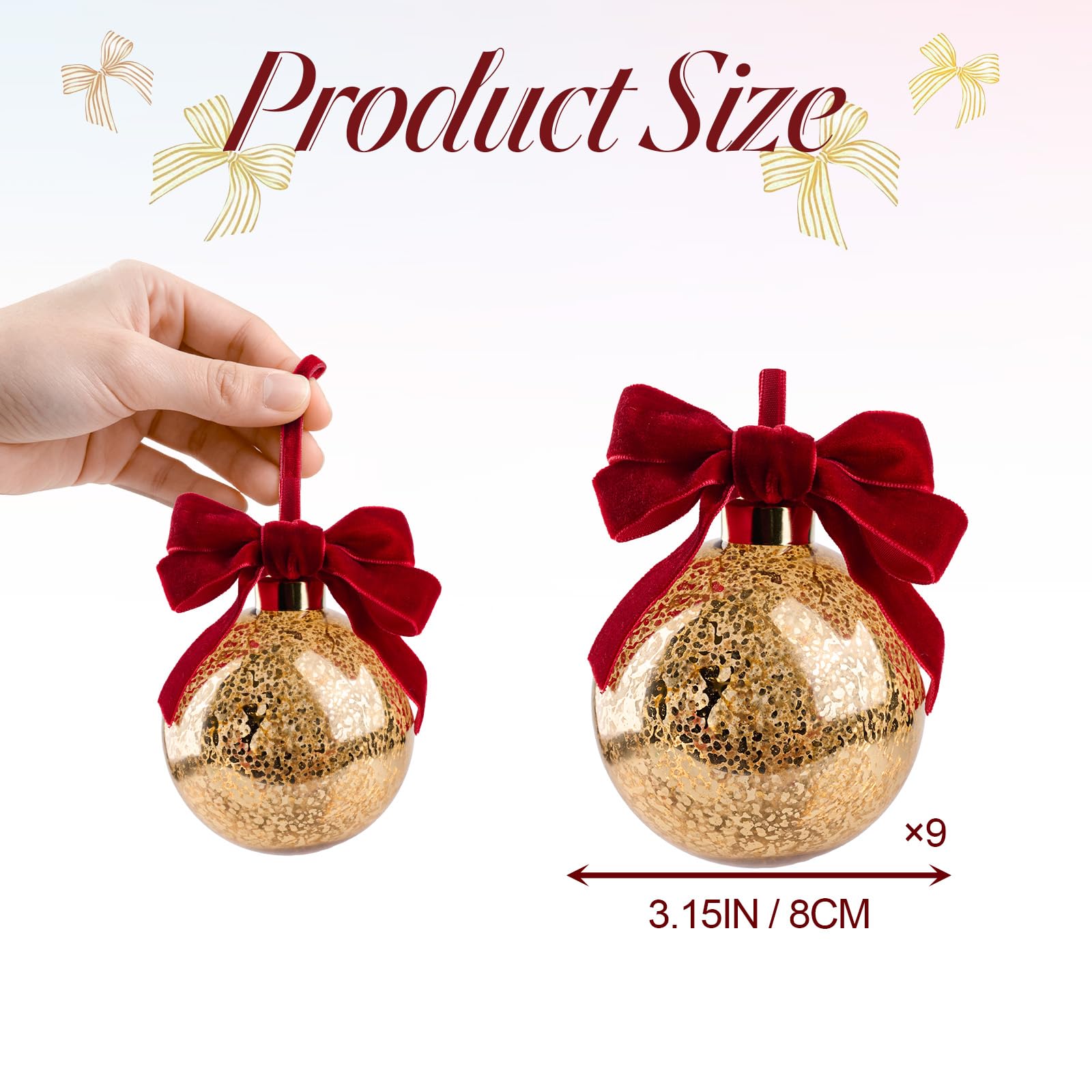 WDS WONDROUS Ornamenti a sfera di Natale, decorazione dell'arco dell'albero