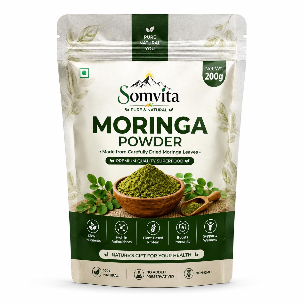 Moringa Powder 200g Premium Green Moringa Leaf Powder Natural Herbal Superfood for Everyday Nutrition Plant-Based Rich in Protein, Fiber, Vitamins, Minerals & Antioxidants Pure Vegan Food Ingredient | No Artificial Additives & Preservatives-image-40