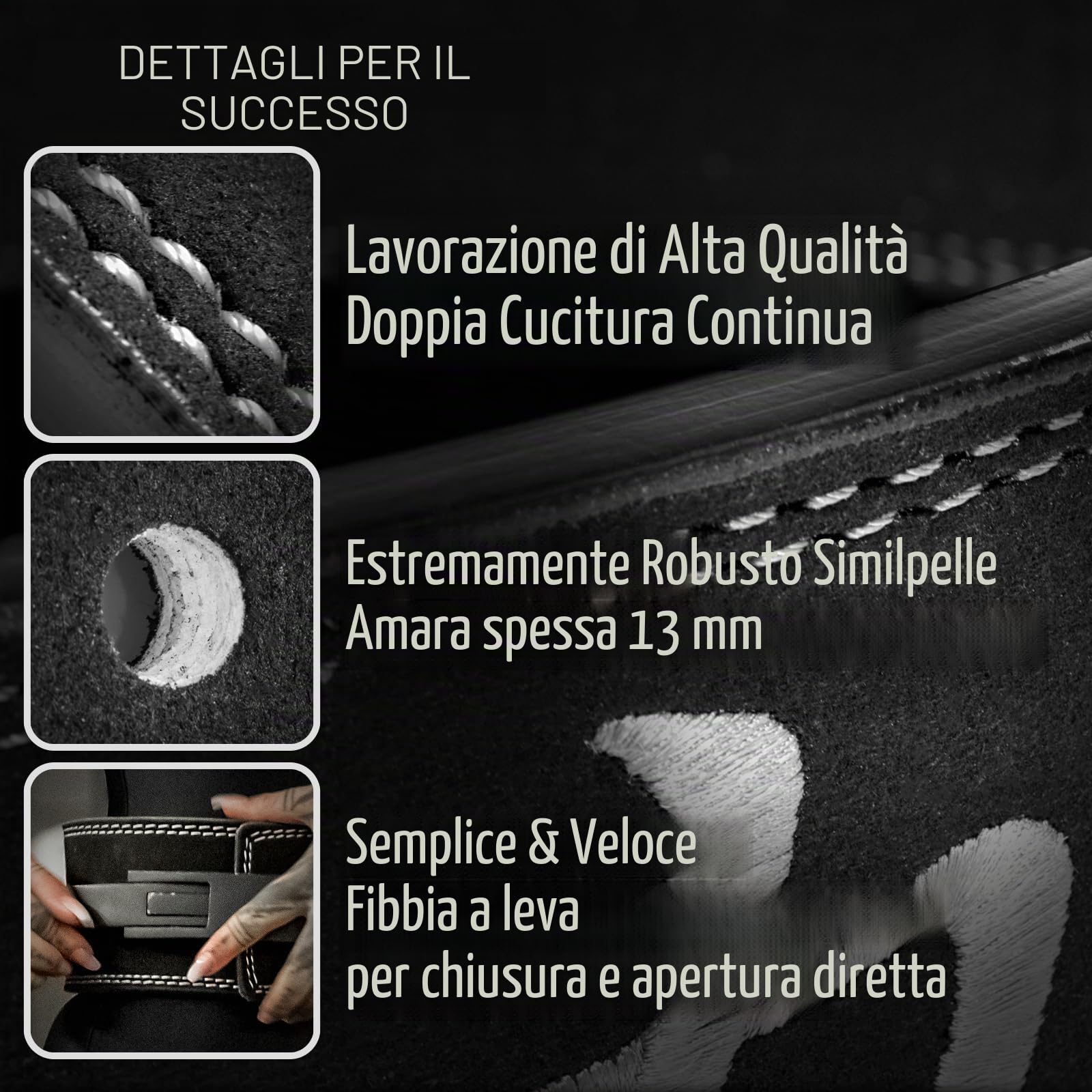 Strength Shop Cintura Powerlifting 13mm con Fibbia a Leva, Certificado IPF, Cintura Palestra Uomo e Donna, Robusta e Durevole, Cintura Pesi Palestra per stabilizza Il Core e Colonna