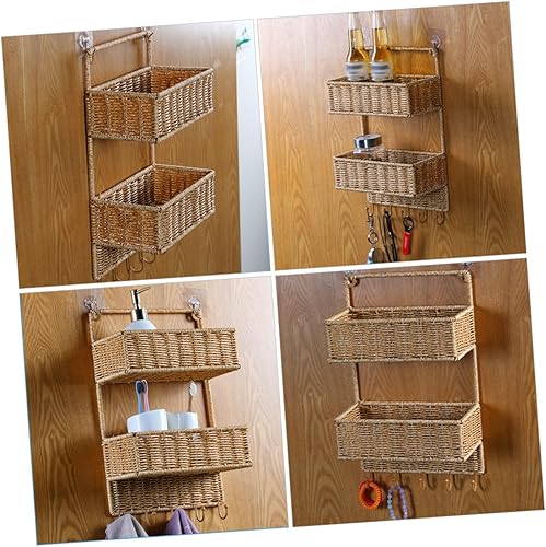 Miniatura 7 de BESTOYARD Cesta de almacenamiento Organizador de baño para cocina, estante montado en la pared, cesta de frutas, cestas tejidas cestas colgantes