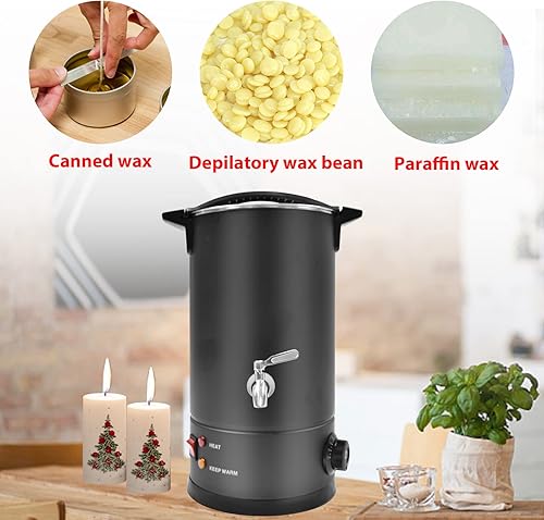 Miniatura 3 de 4.5 cuartos de galón de cera para hacer velas, olla de fusión de cera, máquina comercial grande para hacer velas con boquilla de vertido y control