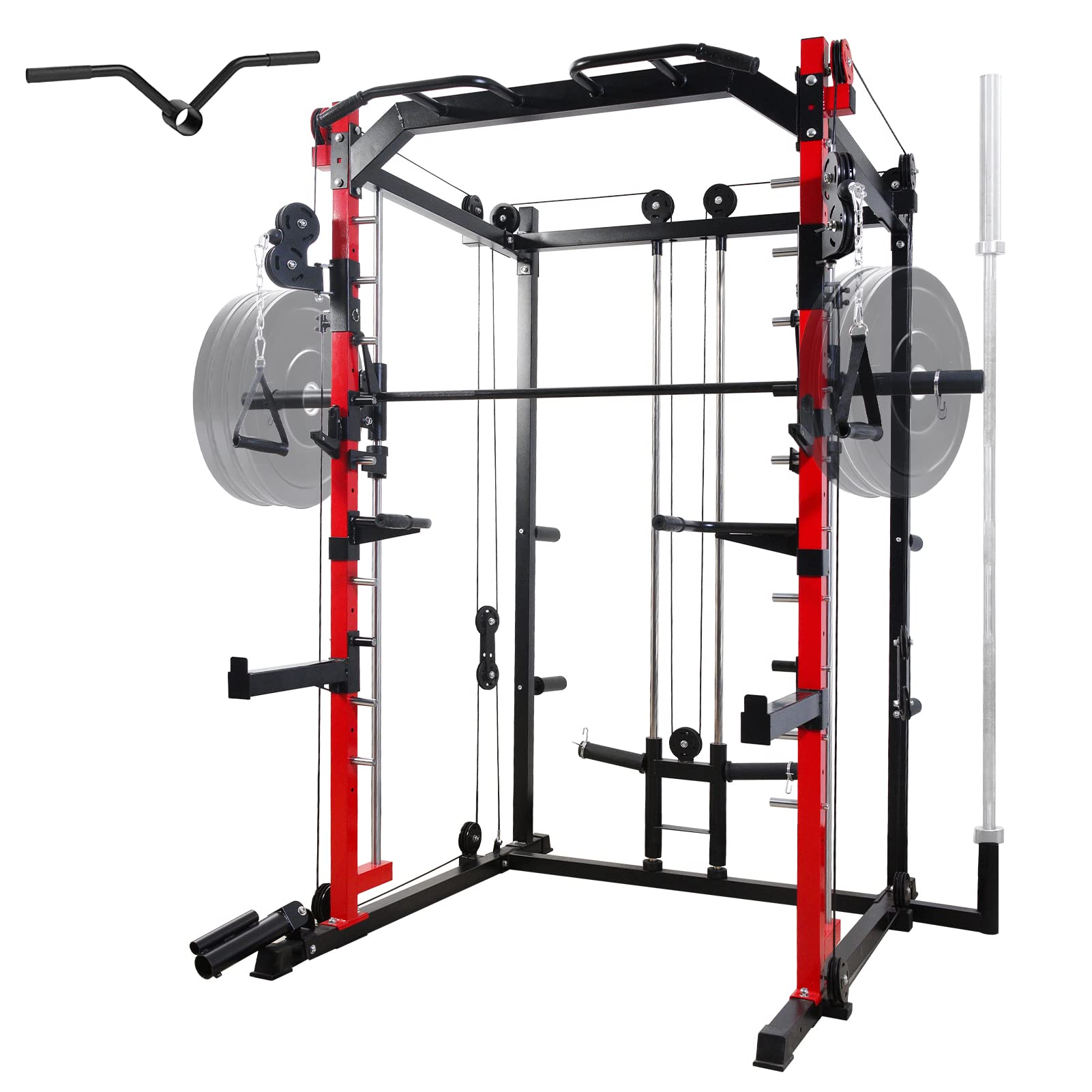 Buy Mikolo Smith Machine, Power Cage with Cable Crossover, Weight Bar