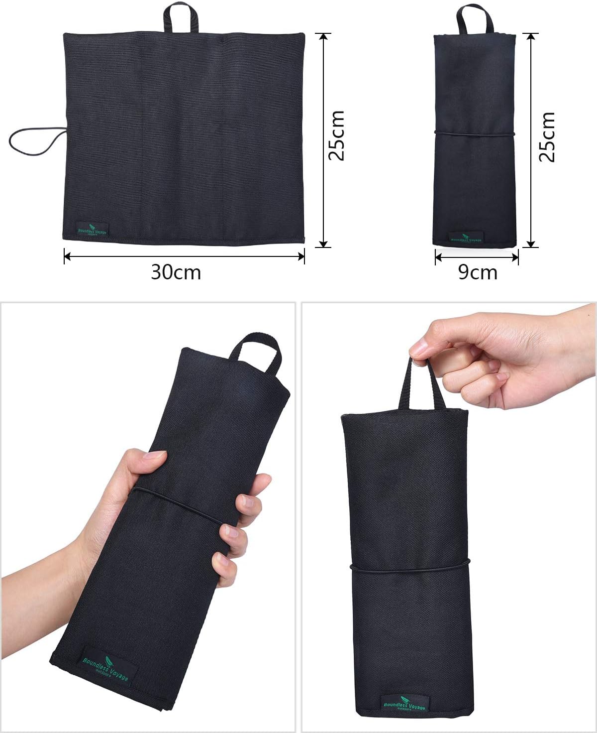 iBasingo Cutlery Roll Holder Camping Portable Tent Pegs Carry Kit Arrange Bag for Chopsticks Straw Knife Fork Spoon Make-up Brush Multipurpose Storage BV1032 - Image 3