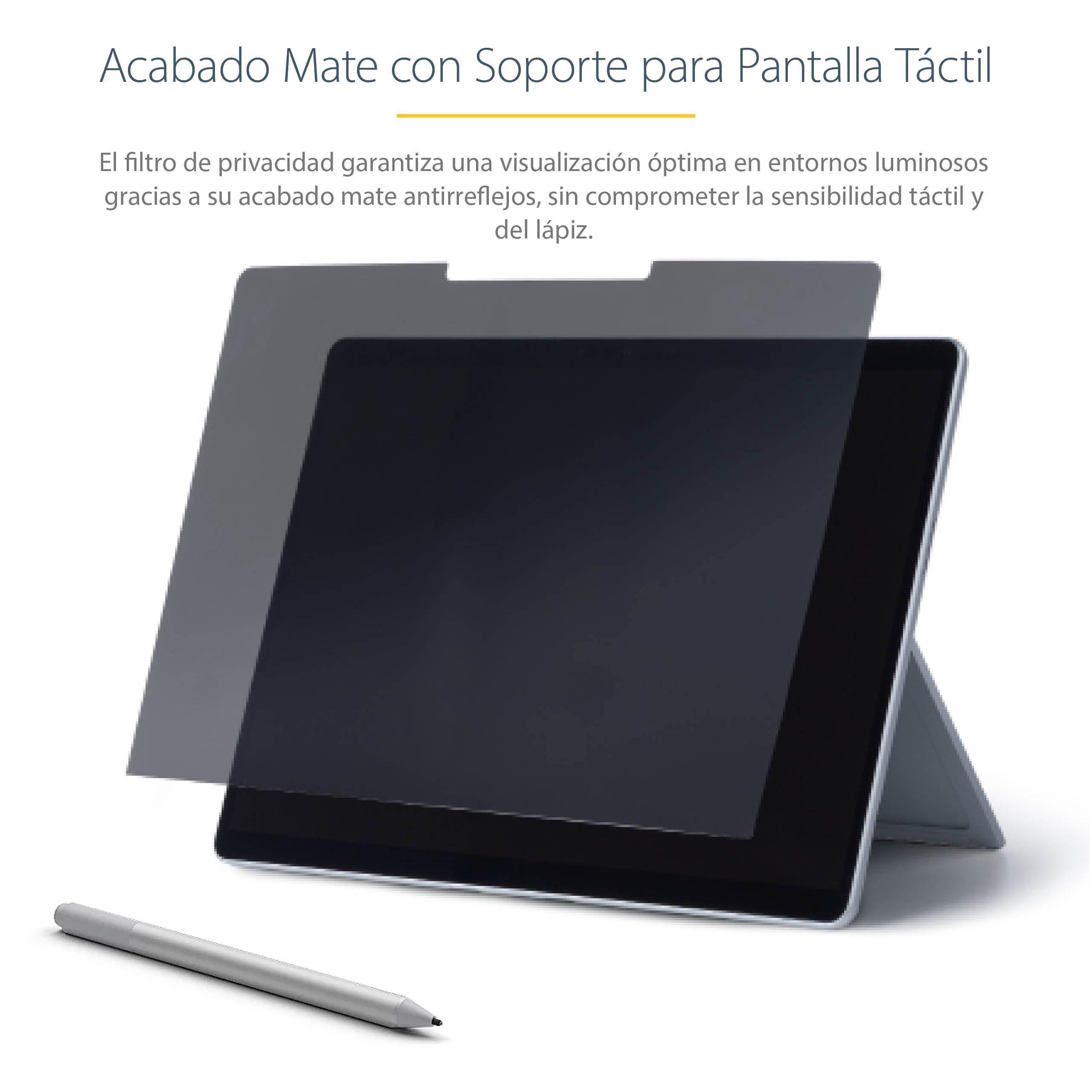 StarTech Filtro de Privacidad Mate Surface Laptop/Book 13.5in | Bloquea 51% de Luz Azul, Revestimiento Antihuellas, Incluye Funda de Transporte