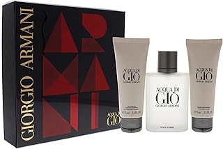 Acqua Di Gio by Giorgio Armani for Men - 3 Pc Gift Set 3.4oz EDT Spray, 2.5oz All Over Body Shampoo, 2.5oz After Shave Balm