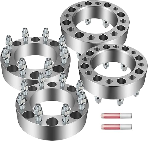ECCPP 4 espaciadores de rueda de 2 pulgadas de 8 x 6.5 a 8 x 6.5 pulgadas, 8 lengüetas de 4.967 in CB para Dodge Ram 2500 3500 para Ford F250 para