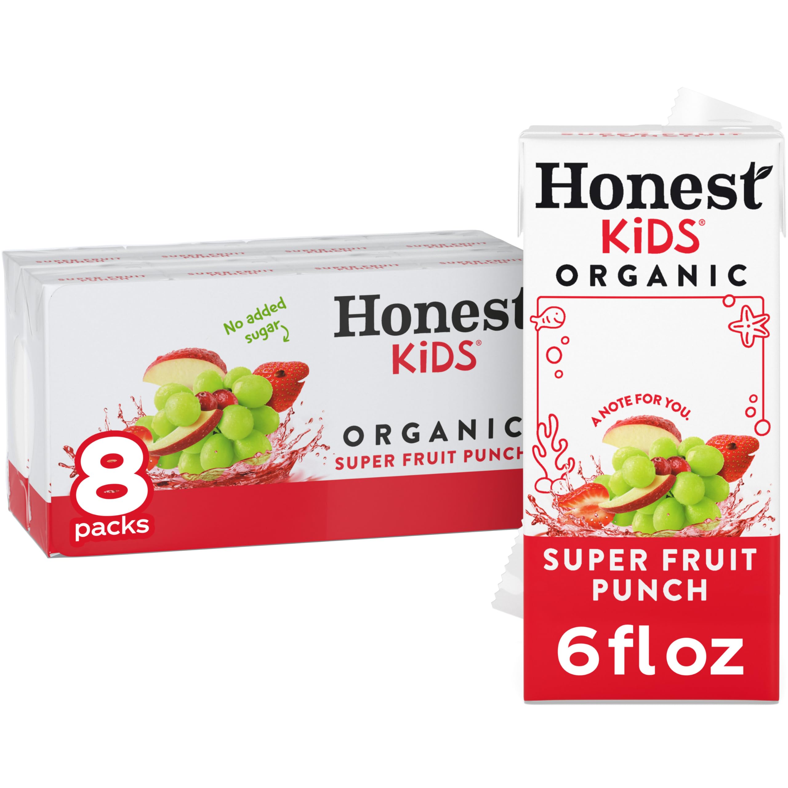Honest Kids, Juice Fruit Punch Box Organic, 6 Fl Oz, 8 Pack Fruit Punch 0.75 Fl Oz (Pack of 8)