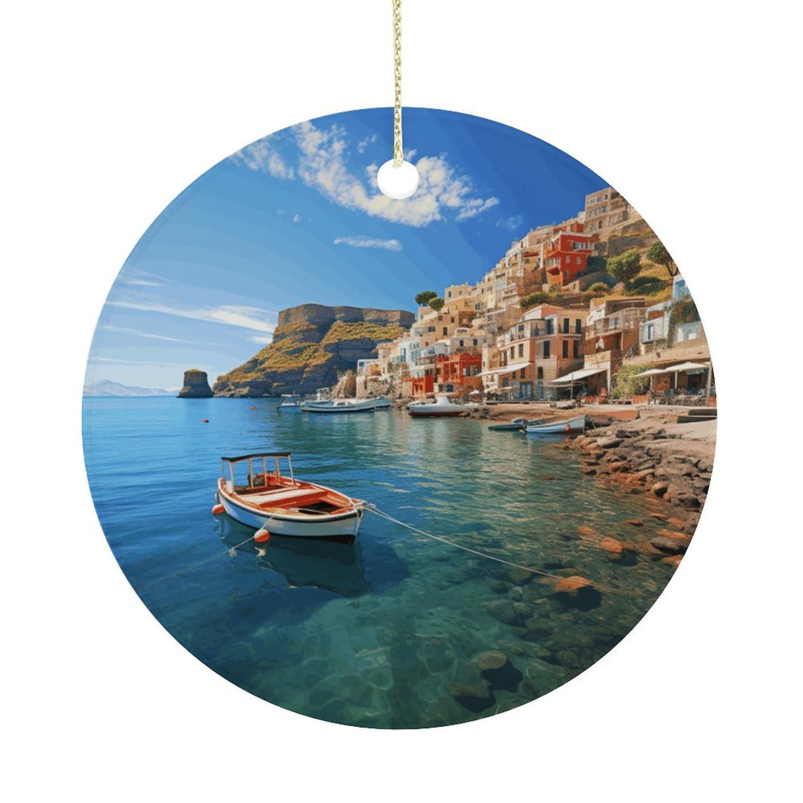 Adfgyerh Women's Style Seaside Town Hanging Ceramic Ornaments, Christmas Tree Decorations, Funny Home Decor Gifts For Sisters & Work Best Friends