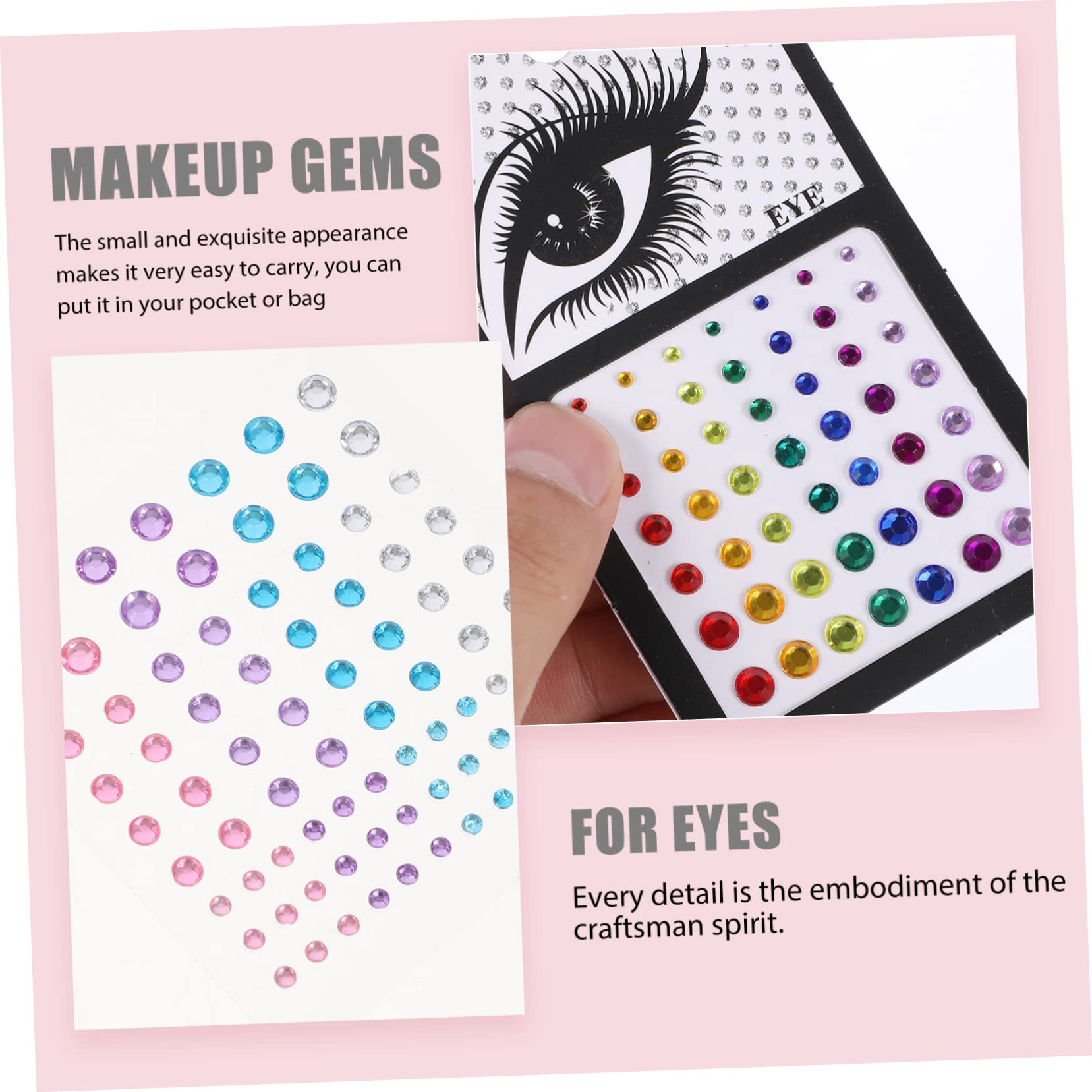 5 Set Di Adesivi Con Gemme Per Il Viso Con Strass Occhi Gioielli Per Il Corpo Decorazioni Acriliche Per Il Viso Per Feste in Costume 6 Fogli * 5
