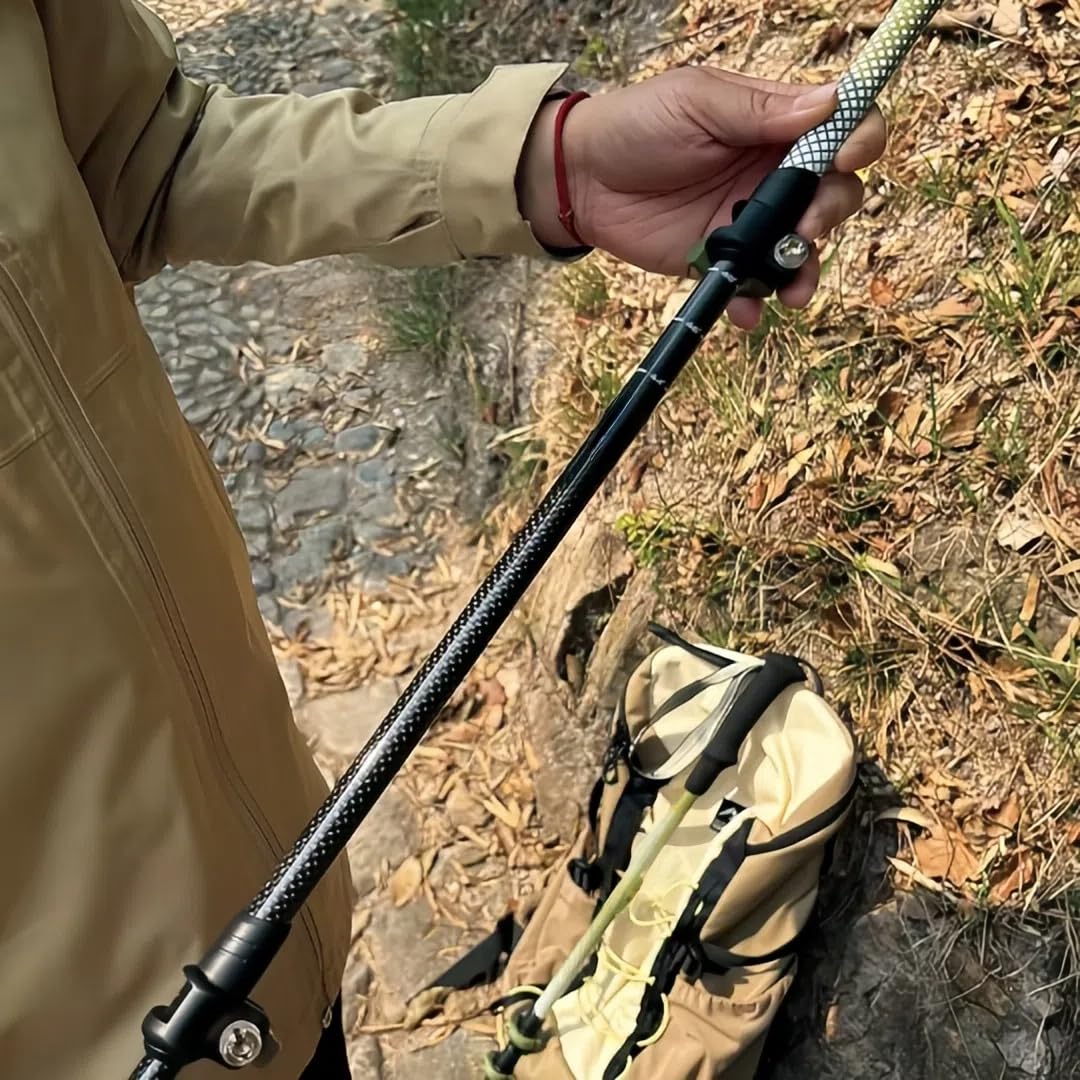 Kijki trekkingowe do użytku na zewnątrz, teleskopowe kijki z włókna węglowego do chodzenia Sprzęt górski (2 szt. (żółty (2 sztuki))