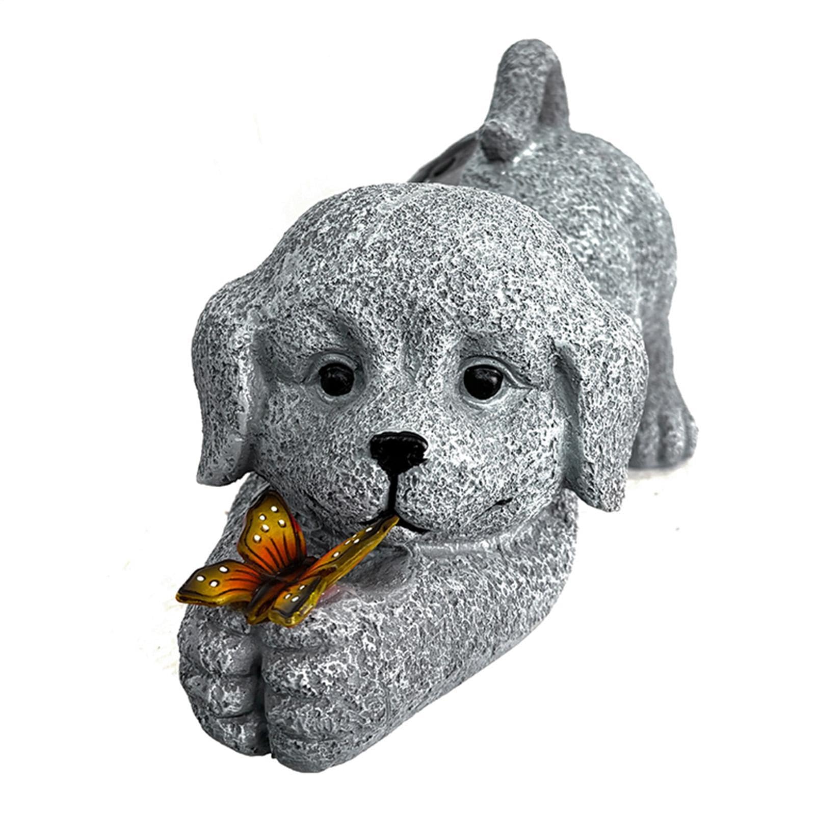 Figurine de chien solaire automatique et étanche pour terrasse et pelouse