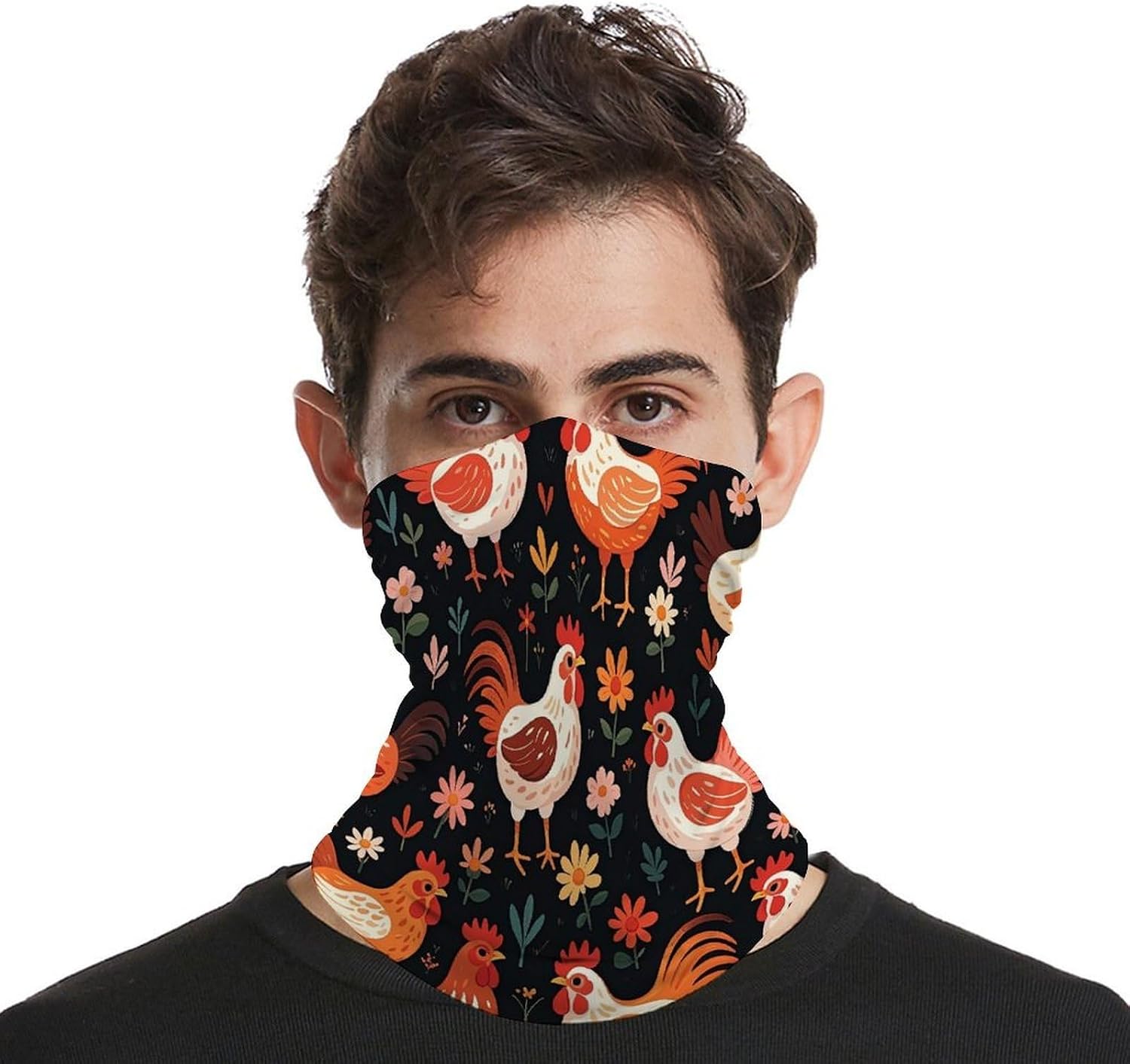 Cute Rooster Chickens Neck Gaiter Windproof Bandana Breathable Face Mask Cooling Gator Scarf Winter Neck Warmer Gaiter Face Cover Scarf Mask for Men Women image 4