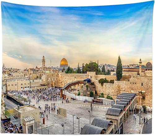 BULOR Tapiz de pared occidental, Jerusalén Ciudad de Israel, para decoración, decoración de eventos judíos para dormitorio, sala de estar,