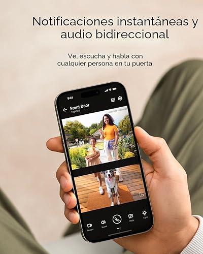 eufy Security Timbre de video E340 (alimentado por batería), uso ininterrumpido con batería recargable, cámaras duales, 2K Full HD, sin tarifa