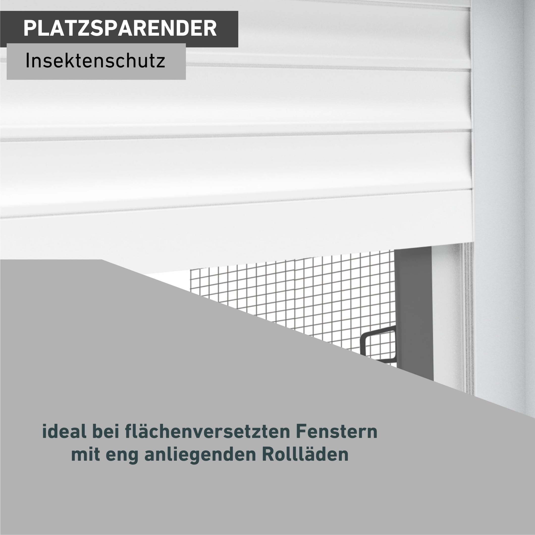 Windhager Insektenschutz Fenster PLUS, ULTRA FLAT, Fiberglasgewebe mit Aluminiumrahmen, 100 x 120 cm, anthrazit, individuell kürzbar, bohrfreie Montage, 03967