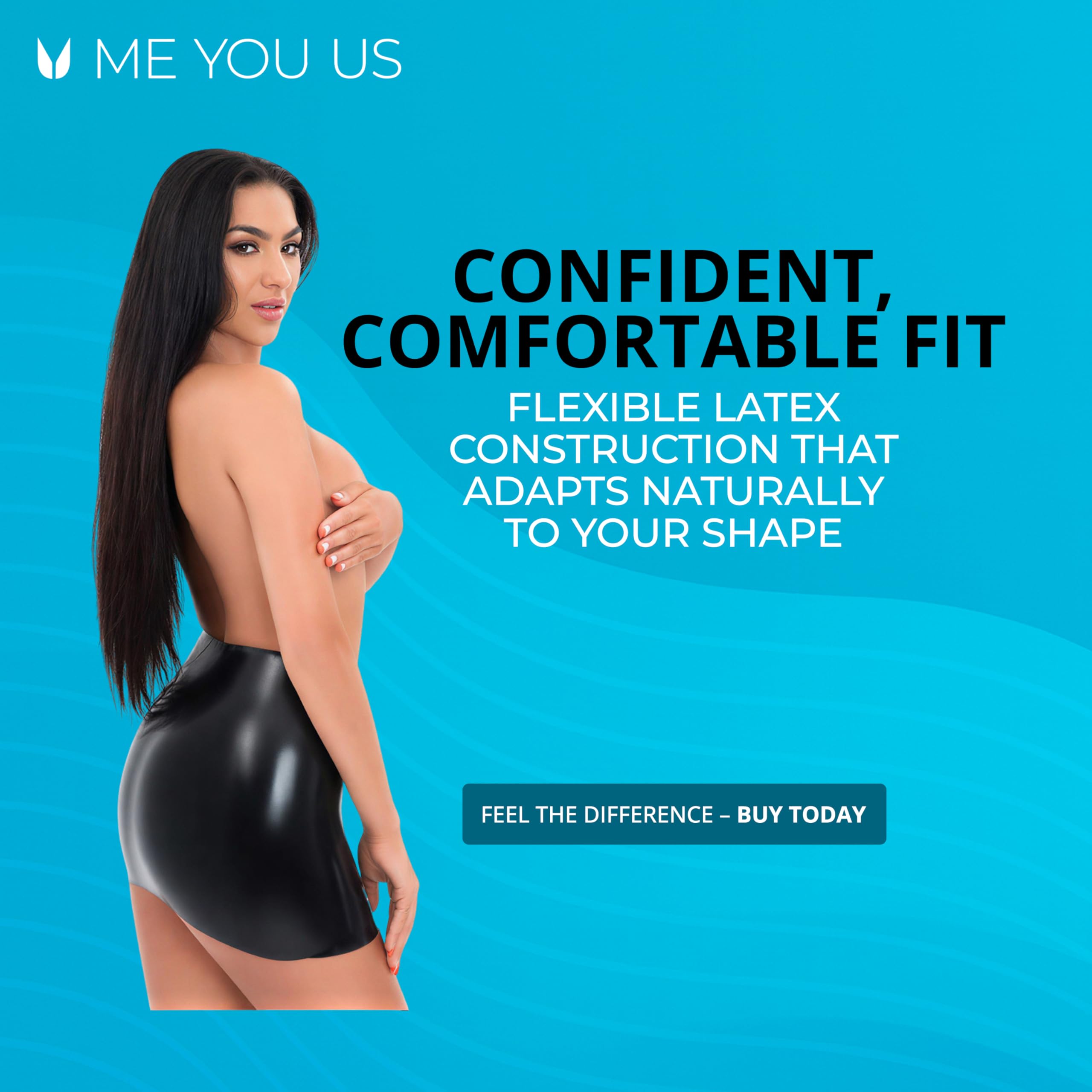 ME YOU US - Mini jupe en latex – Tenue fétiche en latex – Noir (S (36-38))