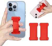 Vista 24 de Soporte de agarre para teléfono de mano, soporte universal para teléfono con correa para dedo, agarre para selfie compatible con la mayoría de 3