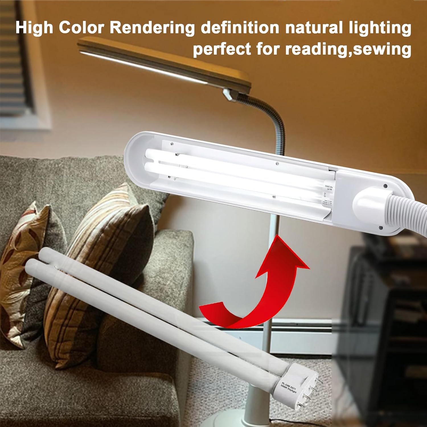 PL24-C Fluorescent Replacement Bulb, 24W PL-L,1300lm,for OttLite B24553