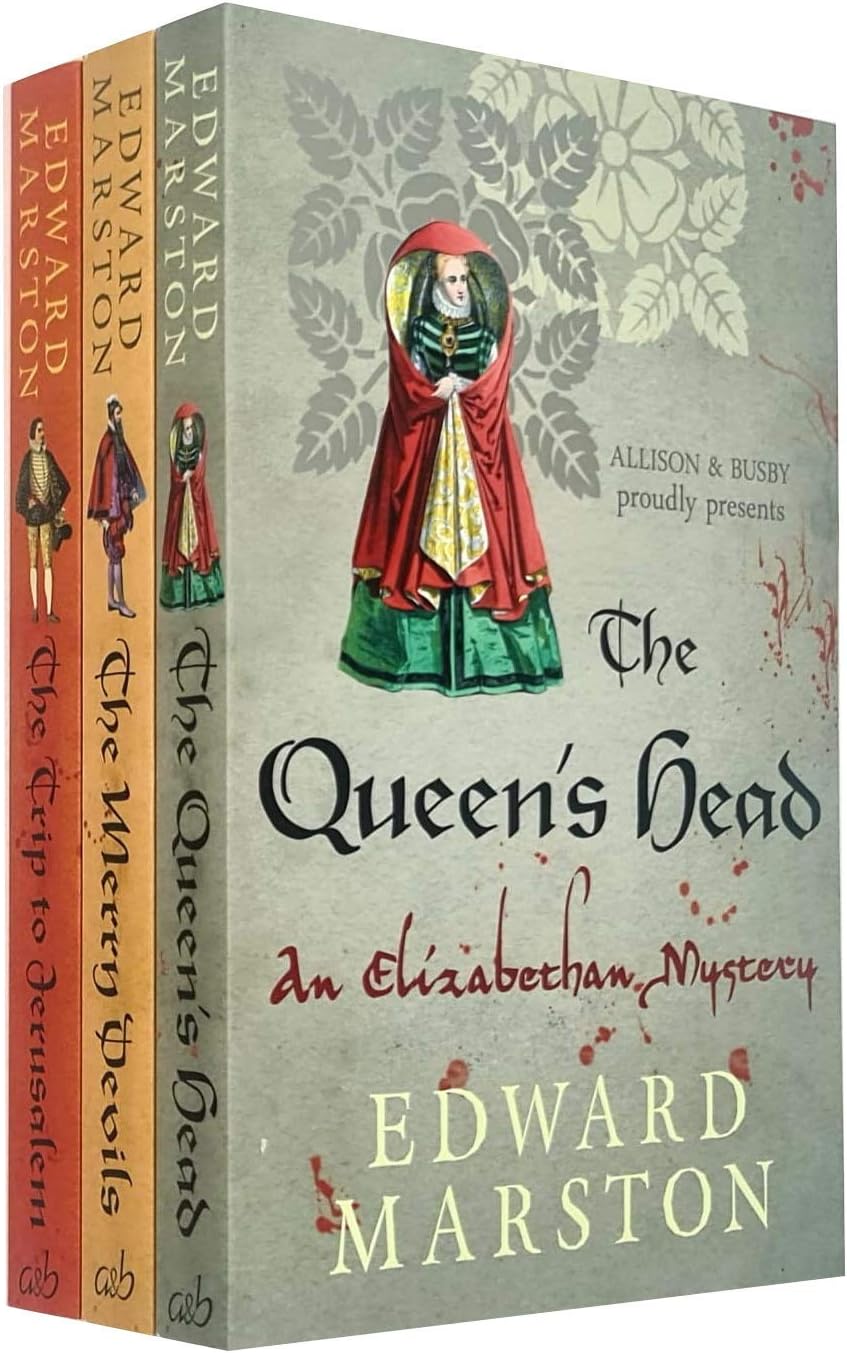 Edward Marston Nicholas Bracewell Series Collection 3 Books Set (The Queen's Head, The Merry Devils, The Trip to Jerusalem)