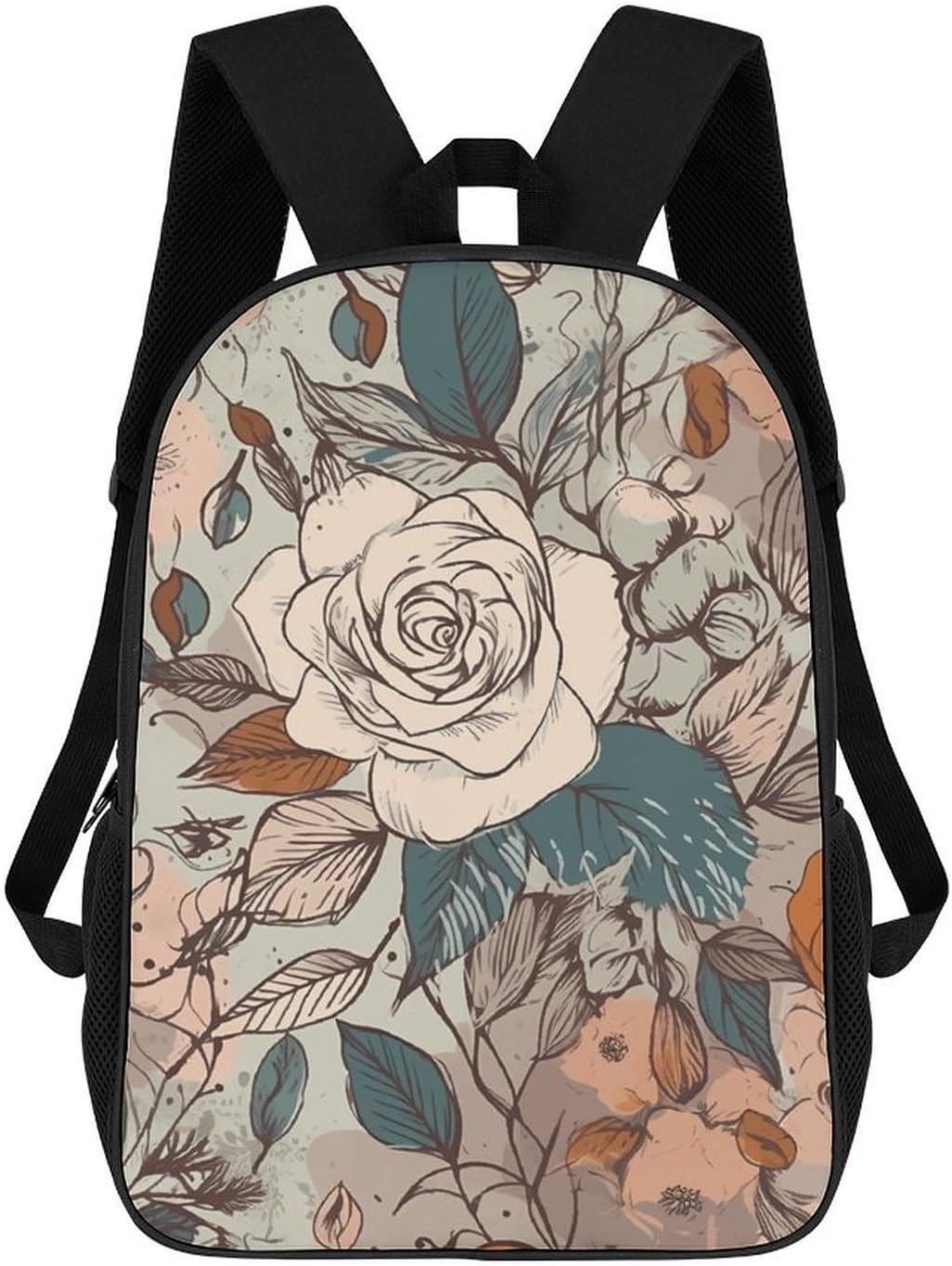 Travel Backpack for Men Women 17 Inch Laptop Backpack Retro Flower Pattern Carry On Backpack Work Business Backpacks