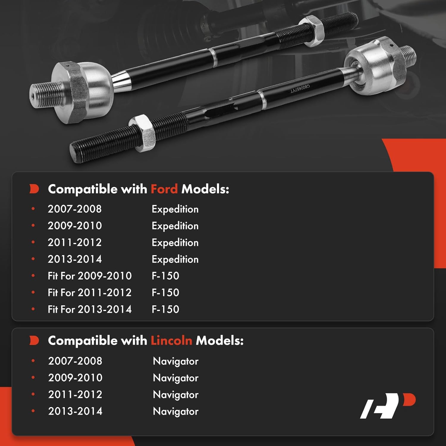 A-Premium 2 x Front Inner Tie Rod Ends, Compatible with Ford F-150 2009-2014, Expedition 2007-2014, Lincoln Navigator 2007-2014