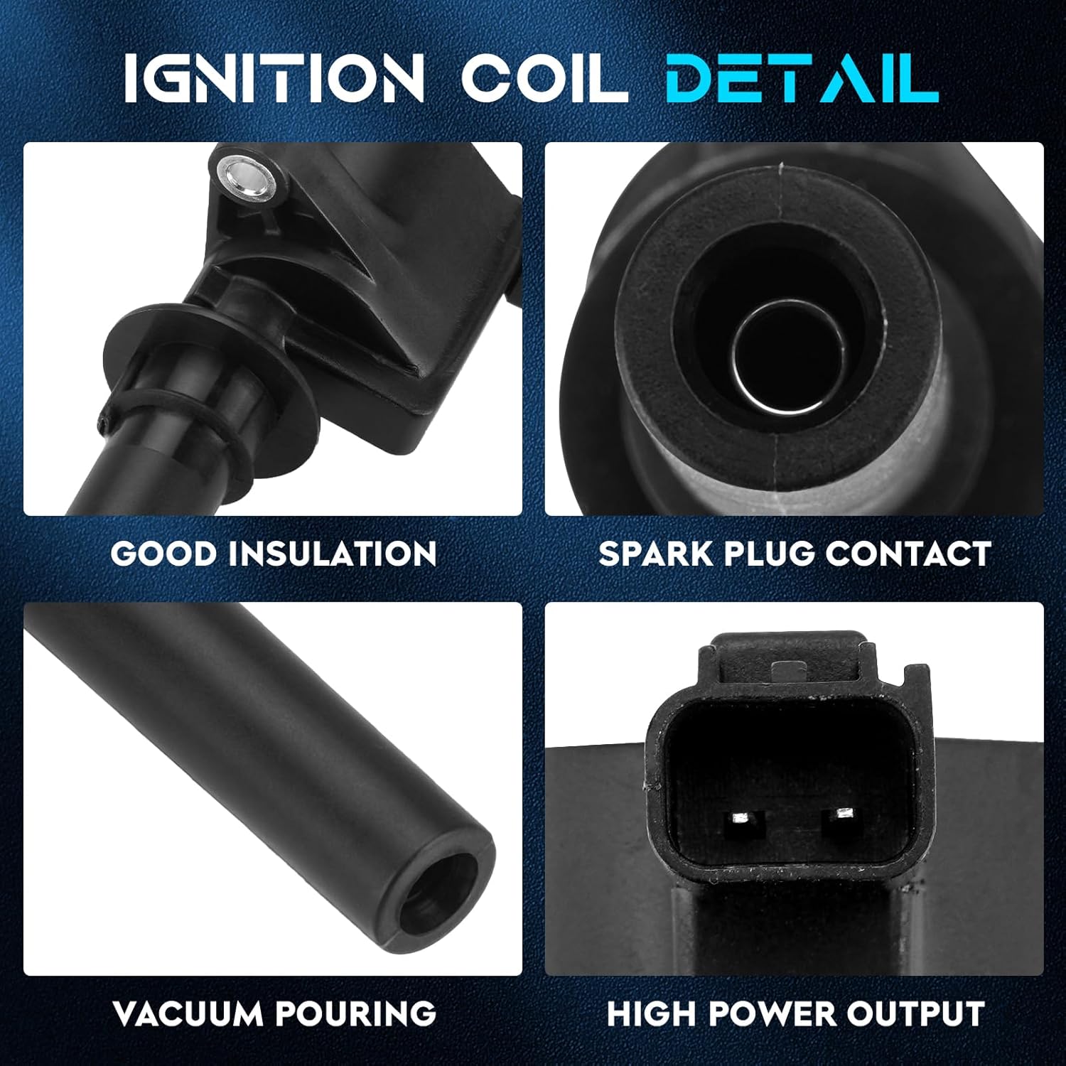 Set of 6 Ignition Coil Pack 3L Compatible with 2001-2007 Ford Escape, 2005-2007 Five Hundred Freestyle, 2000-2005 Tauru, 2001-2011 Mazda Tribute 2008 Mariner, 2000-2004 Sable Replace DG500 C1458
