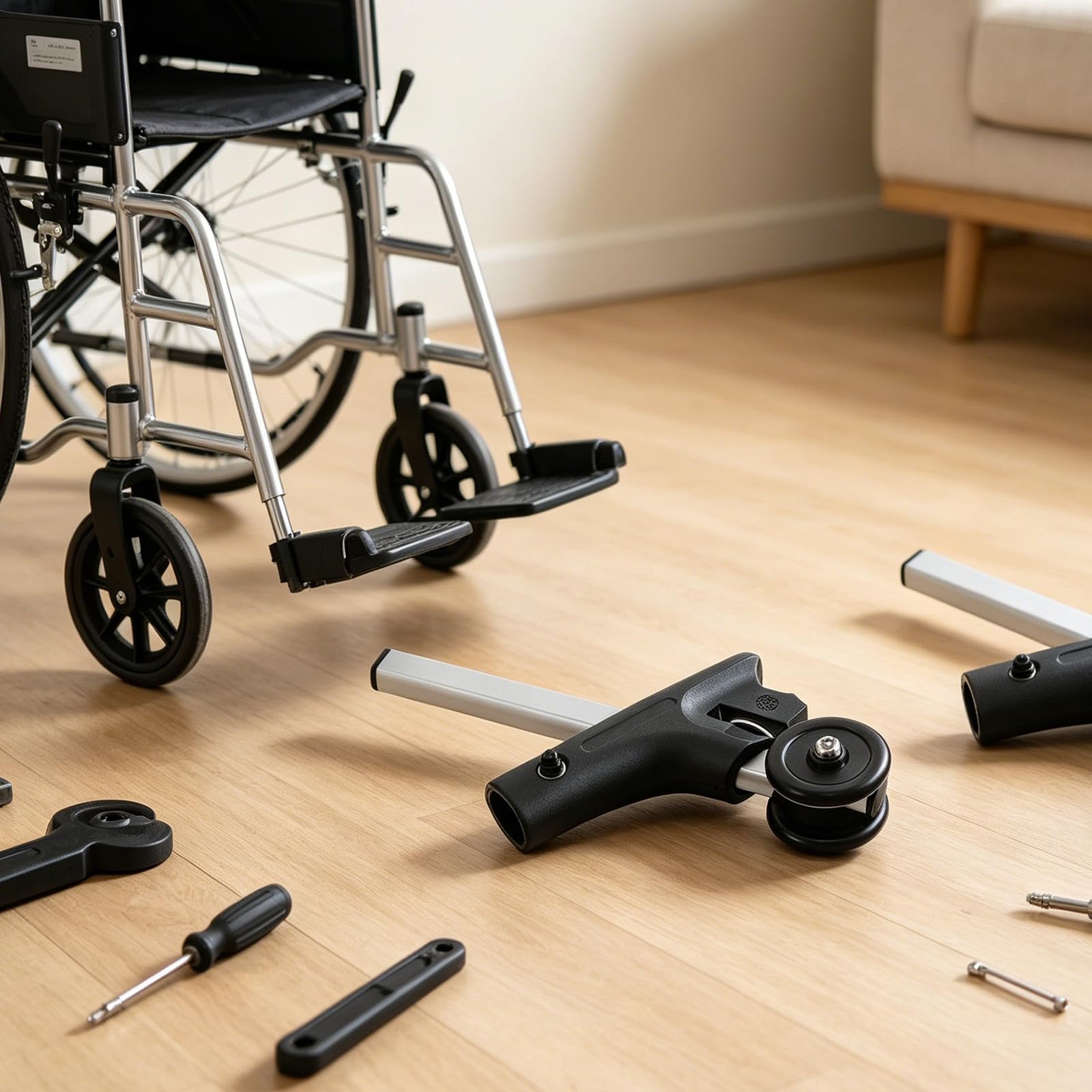 Ruedas Antivuelco Traseras para Silla de Ruedas, 5 Niveles Ajustables