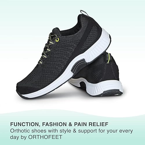 Miniatura 6 de Orthofeet tenis ortopédicos que alivian la fascitis plantar, el dolor de pie y de talón, anchos extendidos, tenis para caminar para mujeres con
